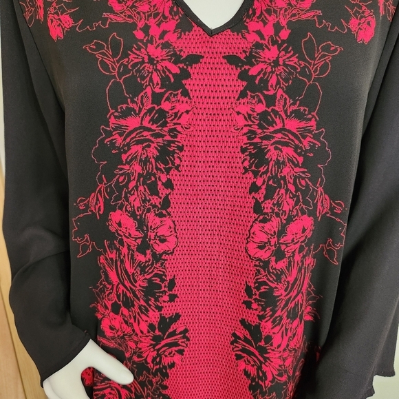 Black and red Cato blouse size 14/16W‎ - Picture 2 of 12